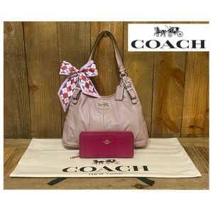 Coach. 4 Piece Set: Madison Shoulder Bag with Free Wallet, Dust Bag & Scarf.